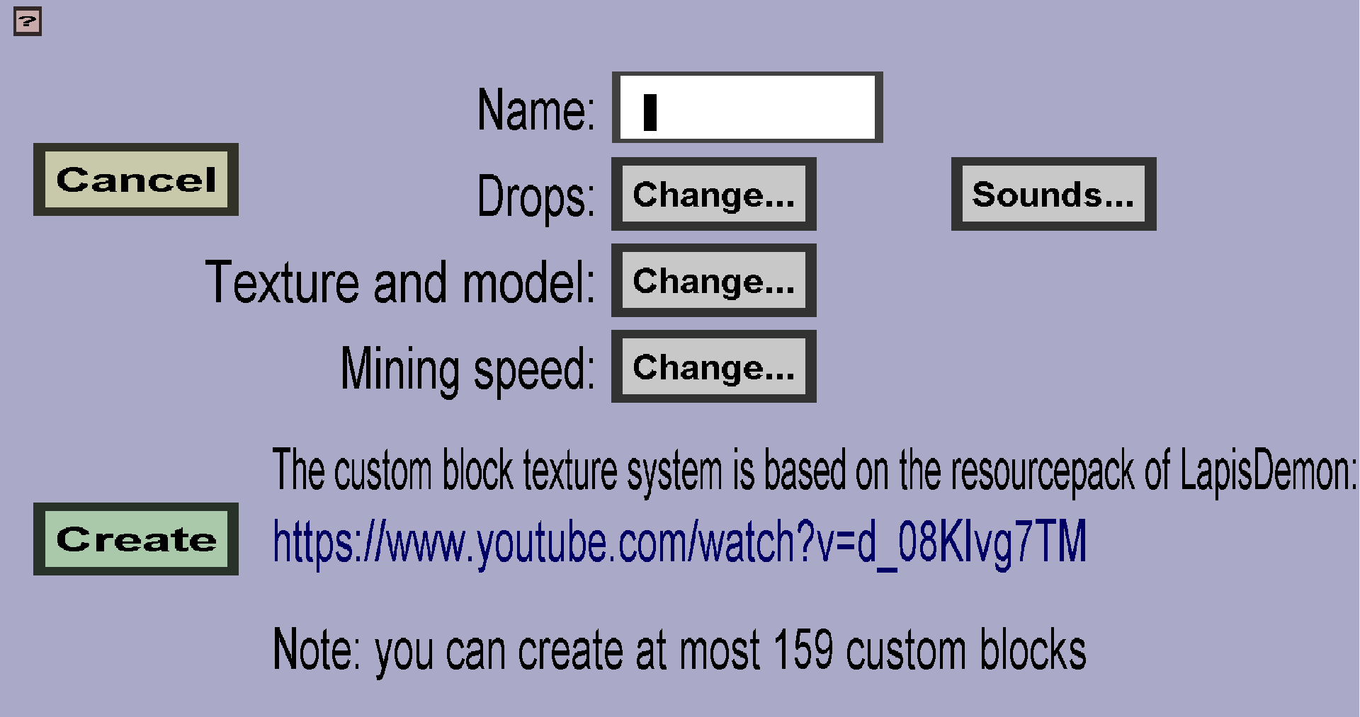 Block edit menu